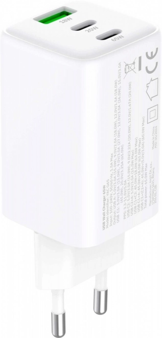 Síťová nabíječka s 3 USB a 65W Power Delivery