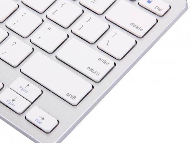 Bezdrátová klávesnice Bluetooth pro PC ipad mac malá štíhlá nízkoprofilová – Bílá