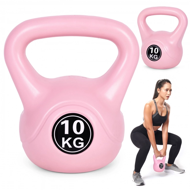 Růžový kettlebell 10 kg ModernHome