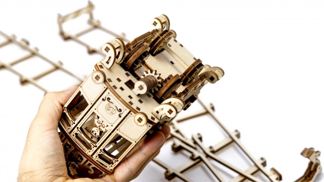 Dřevěné 3D puzzle - Tramvaj s kolejemi
