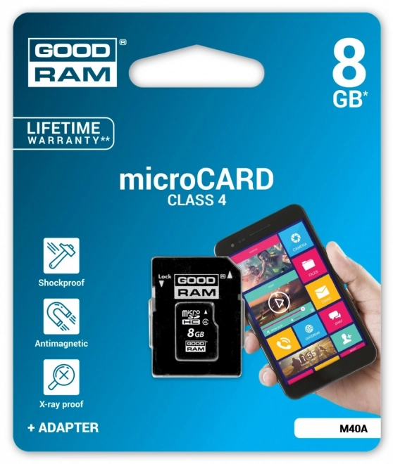 Paměťová karta microSD 8GB s adaptérem
