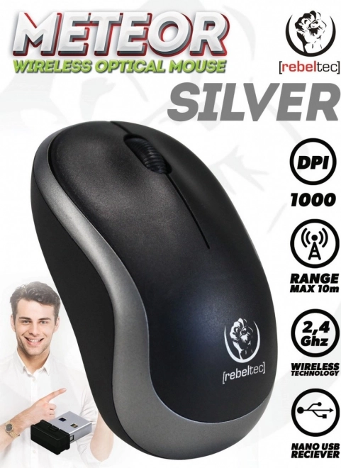 Bezdrátová myš METEOR Silver