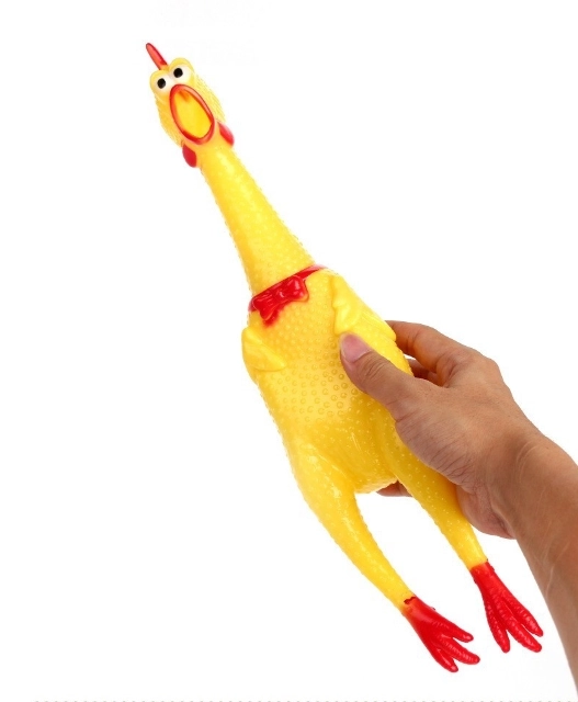 Pískací hračka pro psy ve tvaru kuřete, 35 cm