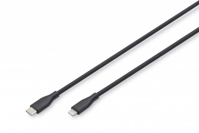 Silikonový napájecí kabel USB-C - Lightning, USB 2.0 60W, certifikovaný MFI, 2 m, černý