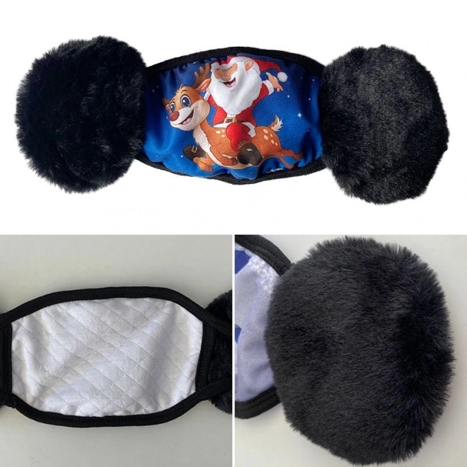 Vánoční rouška s oušky pro děti s motivem Santy