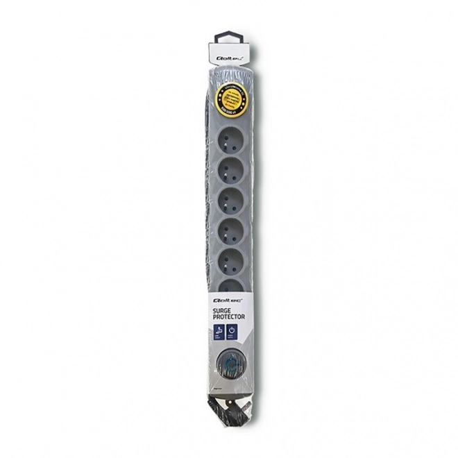 Přepěťová ochrana Quick Switch, 8 zásuvek, 1,8 m, šedá