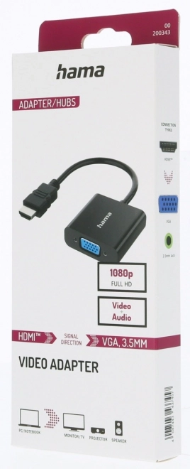 Adaptér HDMI na VGA s 3,5 mm jackem