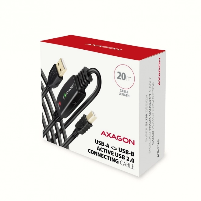 USB 2.0 aktivní kabel AXAGON 20m