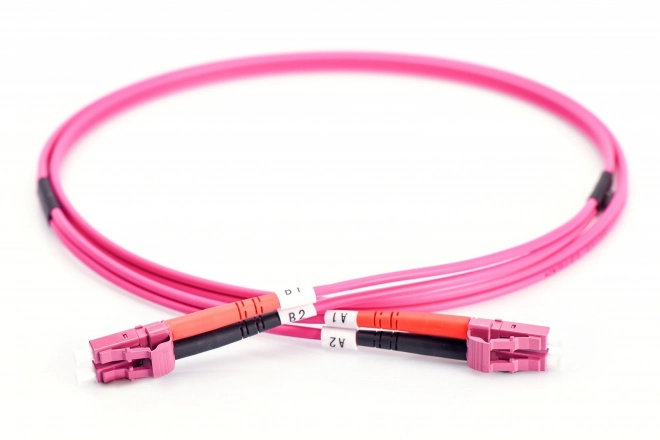 FO LC-LC MM 50/125 OM4 duplexní optický kabel LSOH 3m