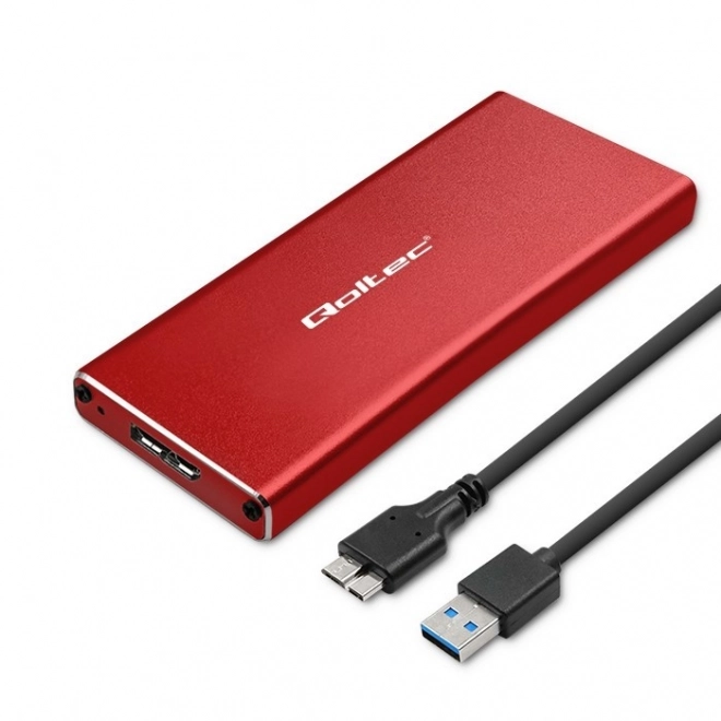 Skříň | Šachta pro disk M.2 SSD | SATA | NGFF | USB 3.0 | Superspeed 5Gb/s | 2TB | Červená barva