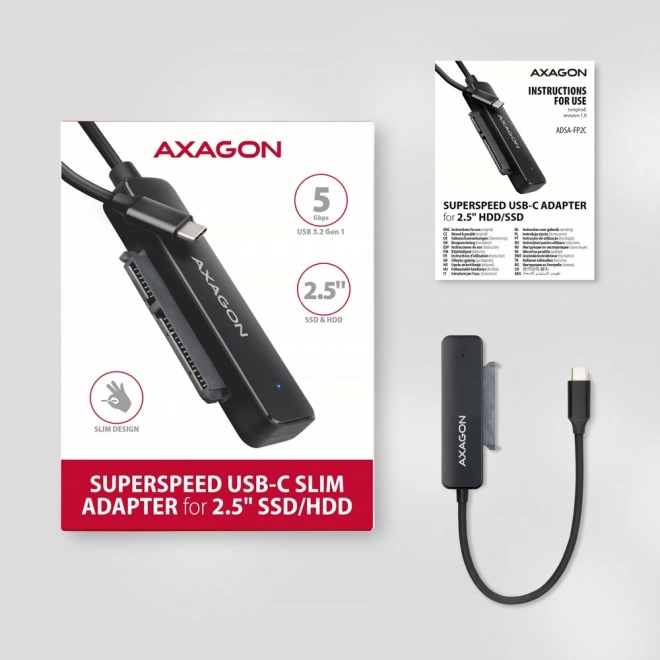 Adaptér USB-C na SATA HDD/SSD AXAGON FASTPort2