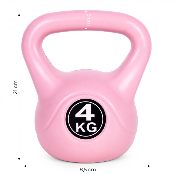 Kettlebell 4 kg růžový pro cvičení
