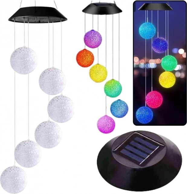 Solární zahradní LED lampy barevné koule