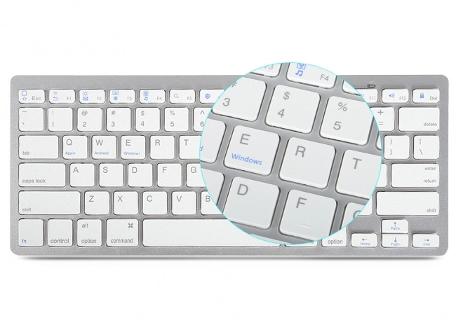 Bezdrátová klávesnice Bluetooth pro PC ipad mac malá štíhlá nízkoprofilová – Bílá