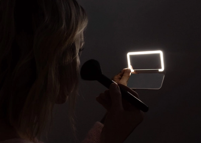 Kapesní kosmetické zrcátko s LED osvětlením bílé