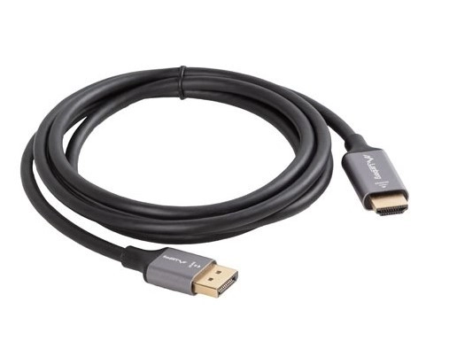 Kabel DisplayPort na HDMI 1,8m 4K černo-stříbrný