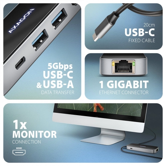 Wieloportový USB-C hub 6v1 pro notebooky a telefony