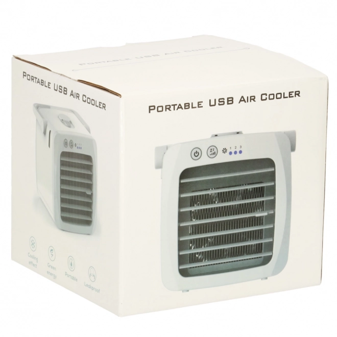 Klimatizace přenosný stolní ventilátor zvlhčovač USB bílá