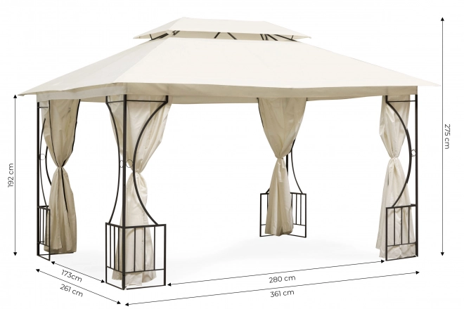 Stan zahradní pavilon 3x4m, moskytiéra a plné stěny