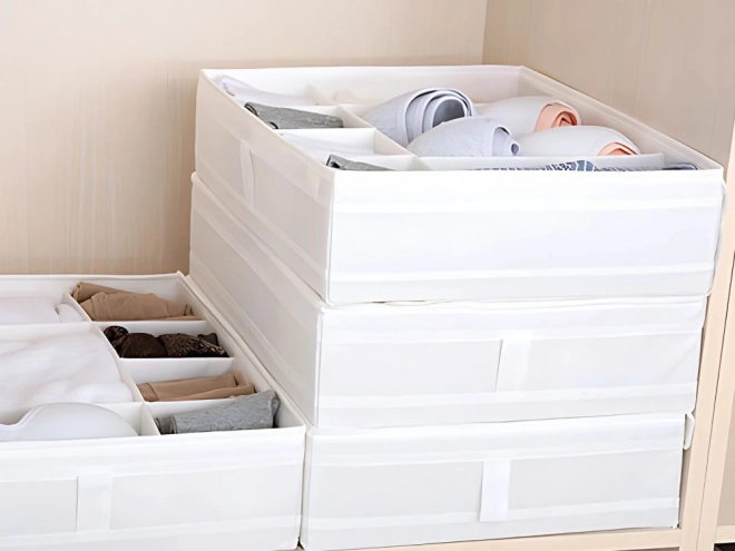 Organizér na spodní prádlo a ponožky bílý