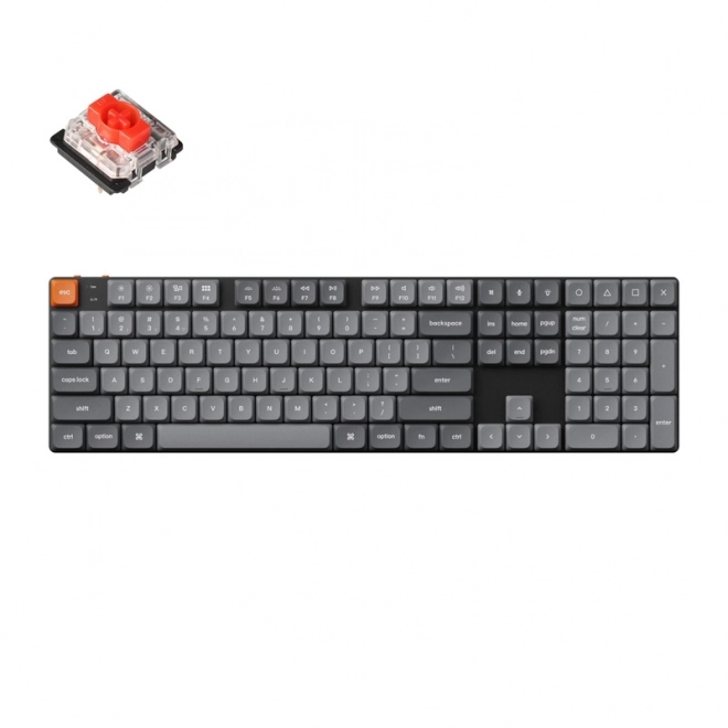 Bezdrátová nízkoprofilová klávesnice Keychron K5 Max s RGB a červenými spínači