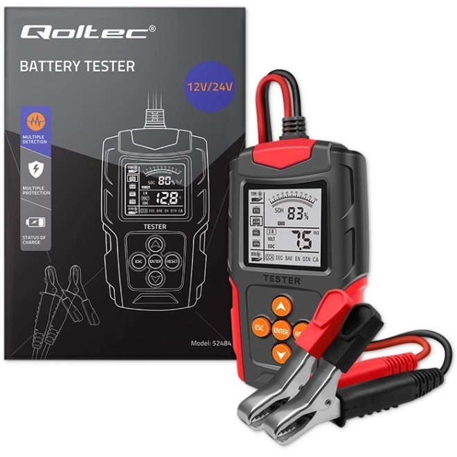 Digitální tester baterií s LCD displejem | 12V | 24V | 3Ah-200Ah