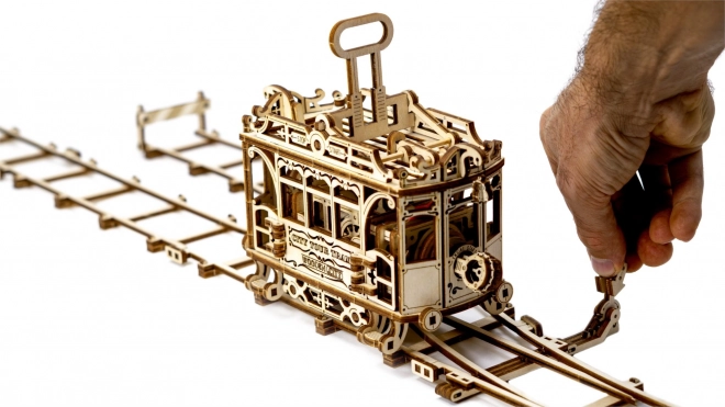 Dřevěné 3D puzzle - Tramvaj s kolejemi
