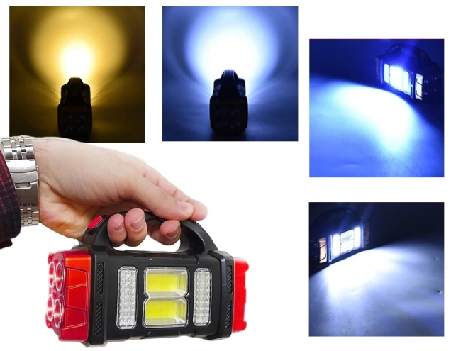 Solární přenosná LED svítilna s powerbankou