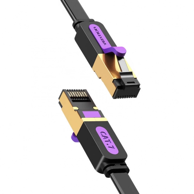 Plochý síťový kabel UTP CAT7 Vention ICABH RJ45 Ethernet 10Gbps 2m černý