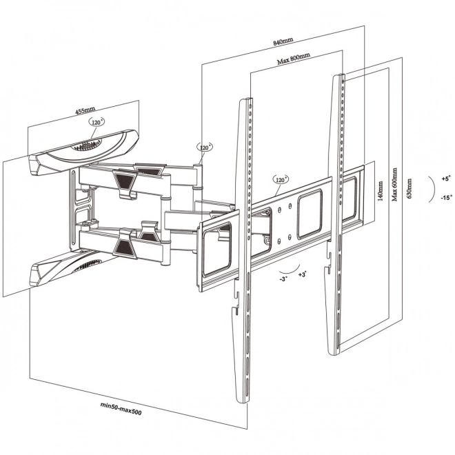 Držák pro 43-100'' 80kg TV MC-423