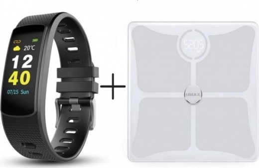 umax stay active – chytrá váha smart scale us10c + chytrý náramek u-band 116hr color