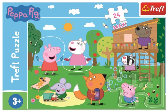 Puzzle Trefl Švinka Peppa 24 Maxi Zábava na palouku