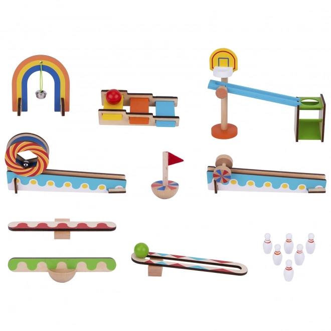 Dřevěné stavební kostky domino / domino puzzle Tooky Toy