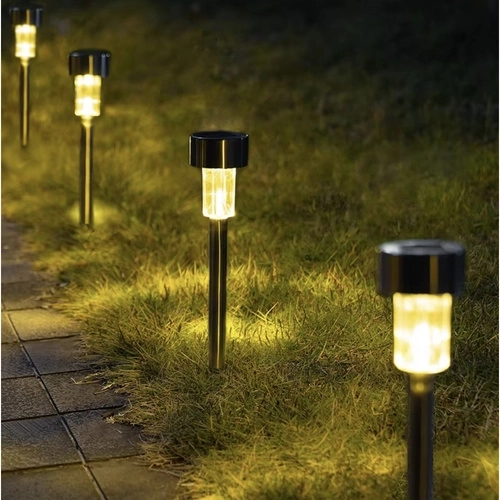 Solární zahradní lampy LED - sada 10, zapichovací, vodotěsné, teplé bílé světlo
