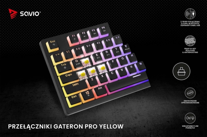 Bezdrátová mechanická klávesnice Savio Phenix RGB