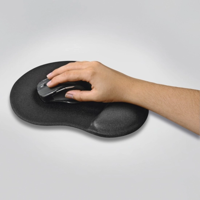 Ergonomická černá podložka pod myš s opěrkou Hama