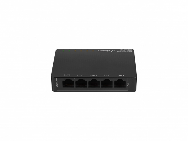 Lanberg PoE+ Switch 5-portový stolní 1GB