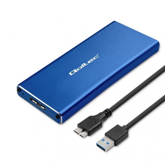 Skříň | Šachta pro disk M.2 SSD | SATA | NGFF | USB 3.0 | Superspeed 5Gb/s | 2TB | Modrá