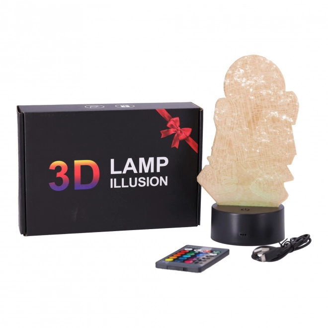 3D LED noční lampička "Star Wars - R2D2" Hologram + dálkové ovládání