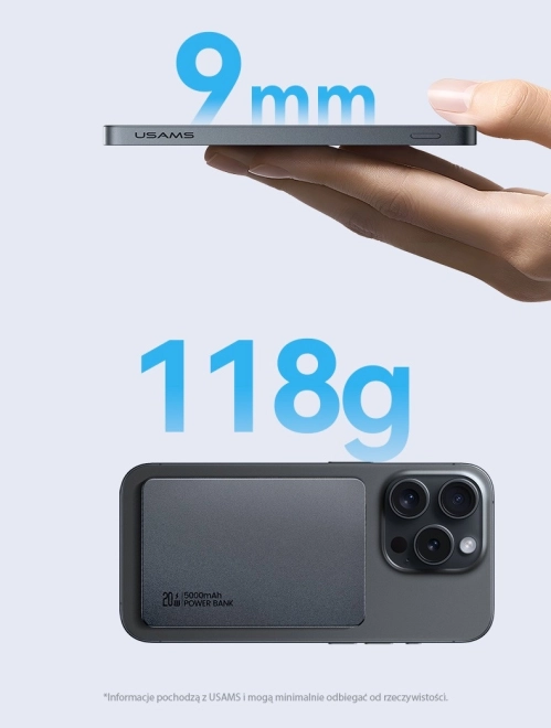 Indukční powerbanka 5000mAh 20W MagSafe PD bílá