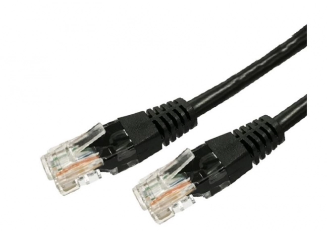 Patchcord kabel kat.6 RJ45 UTP 3m černý balení 10 ks