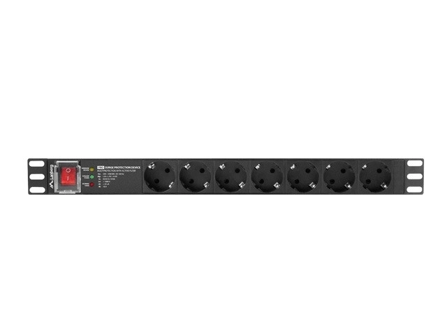 PDU PRO 19" 1U 16A 7X SCHUKO racková napájecí lišta SPD-3MP 2m černá