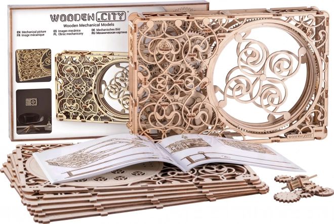 Mechanický obraz - dřevěné 3D puzzle