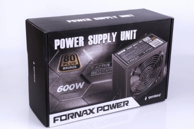 ATX 80+Bronze 600W napájecí zdroj s aktivním PFC, 12cm ventilátor