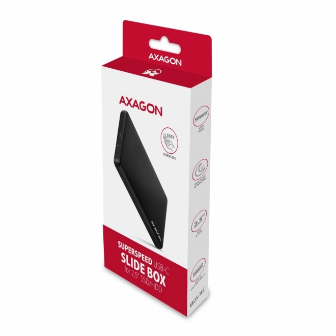 EE25-SLC Externí plastový kryt, bez šroubů, USB-C 3.2 GEN 1 SATA 6G 2,5", černý