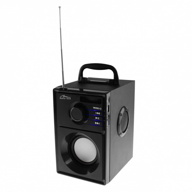 Reproduktor BOOMBOX SILVER MT3179 Bluetooth 5.1+EDR/FM/MP3/MicroSD/USB/AUS/Pilot/USB-C/LED/RMS 15W/PMPO 600W