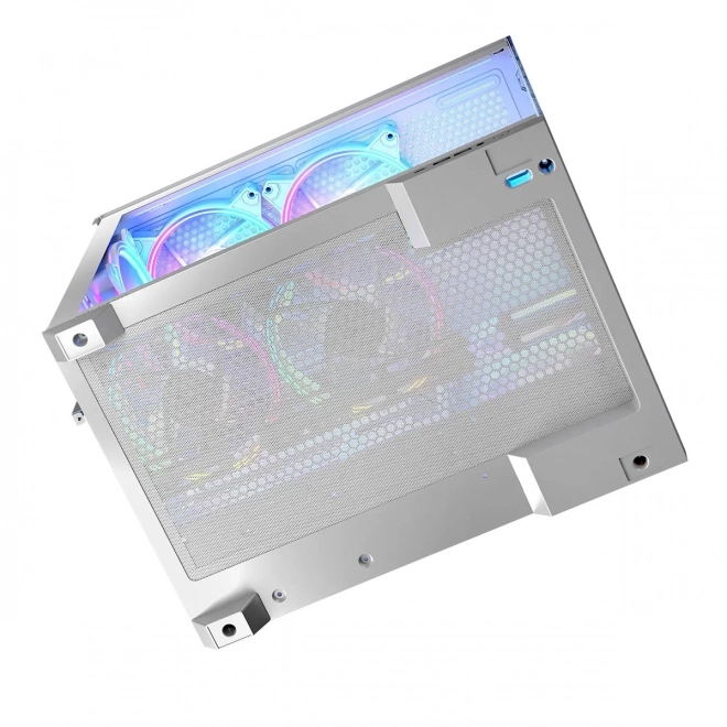 Počítačová skříň VOLCANO Panorama Apex ARGB, 7× ARGB ventilátorů, bílá