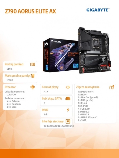 Základní deska Z790 AORUS ELITE AX S1700 4DDR5 USB/DP ATX