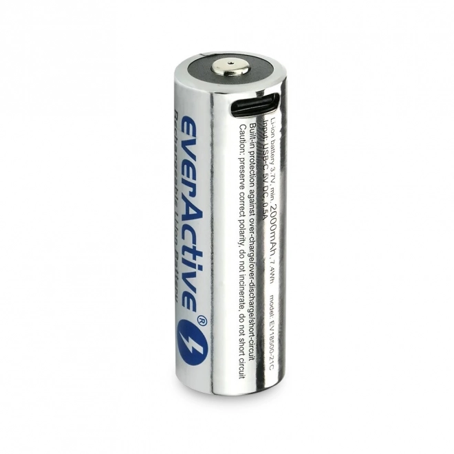 Dobíjecí akumulátor EverActive 18500 Li-ion 3,7V 2100 mAh USB-C