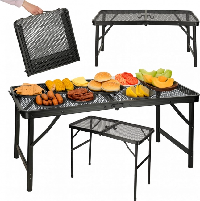 Skládací Kempingový Stůl S Mesh Deskou